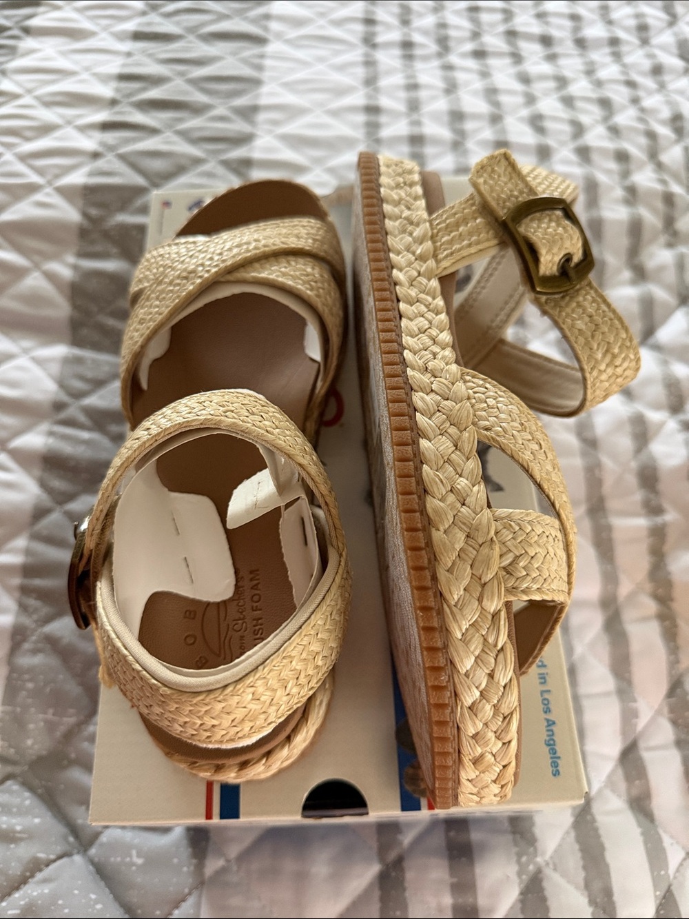 BOBS from Skechers Braided Strap Sandals - Cream